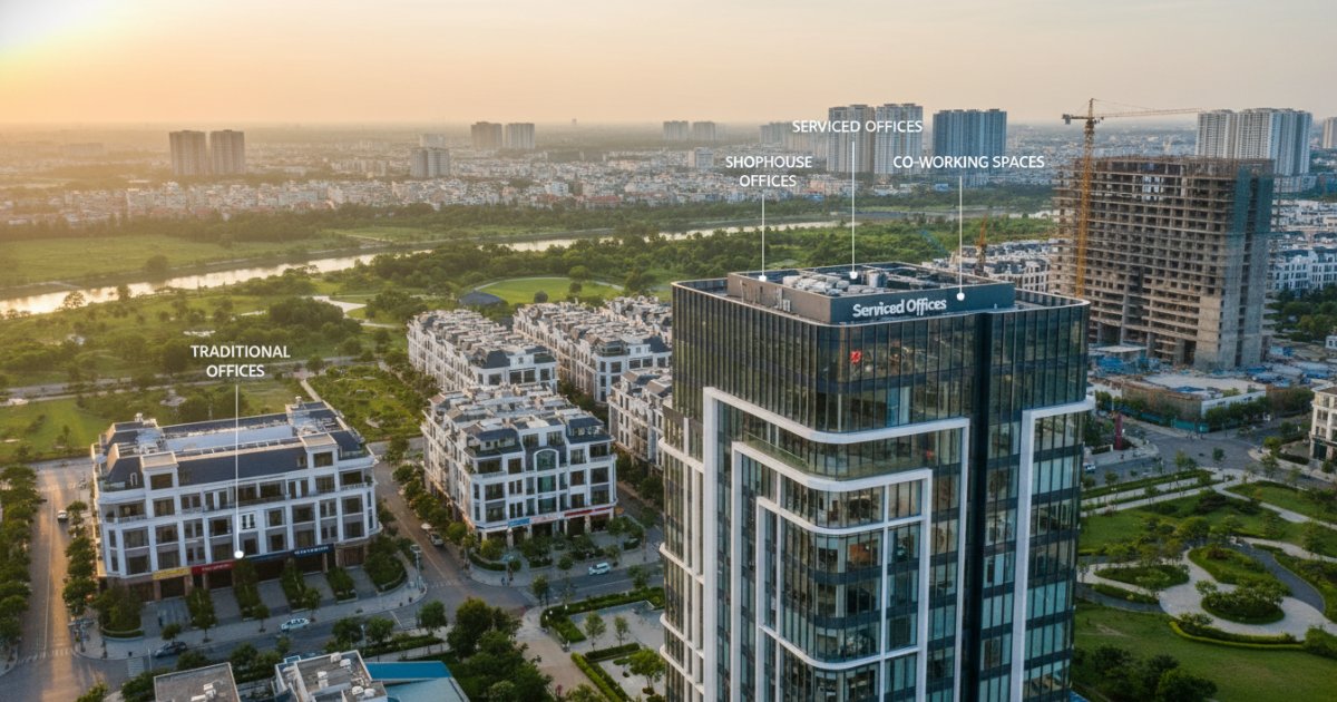 Các loại hình văn phòng cho thuê tại Vạn Phúc City