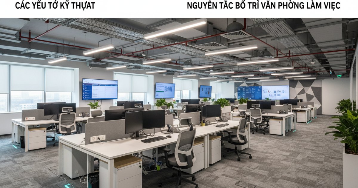 Các yếu tố kỹ thuật trong nguyên tắc bố trí văn phòng làm việc