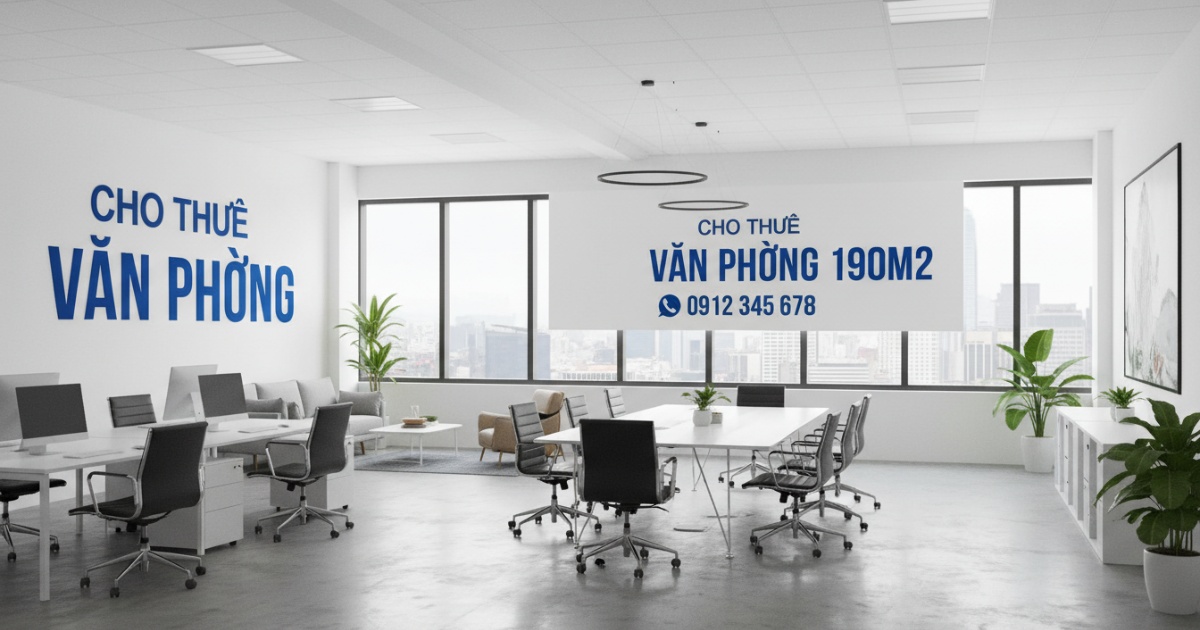 Cho thuê văn phòng 190m2