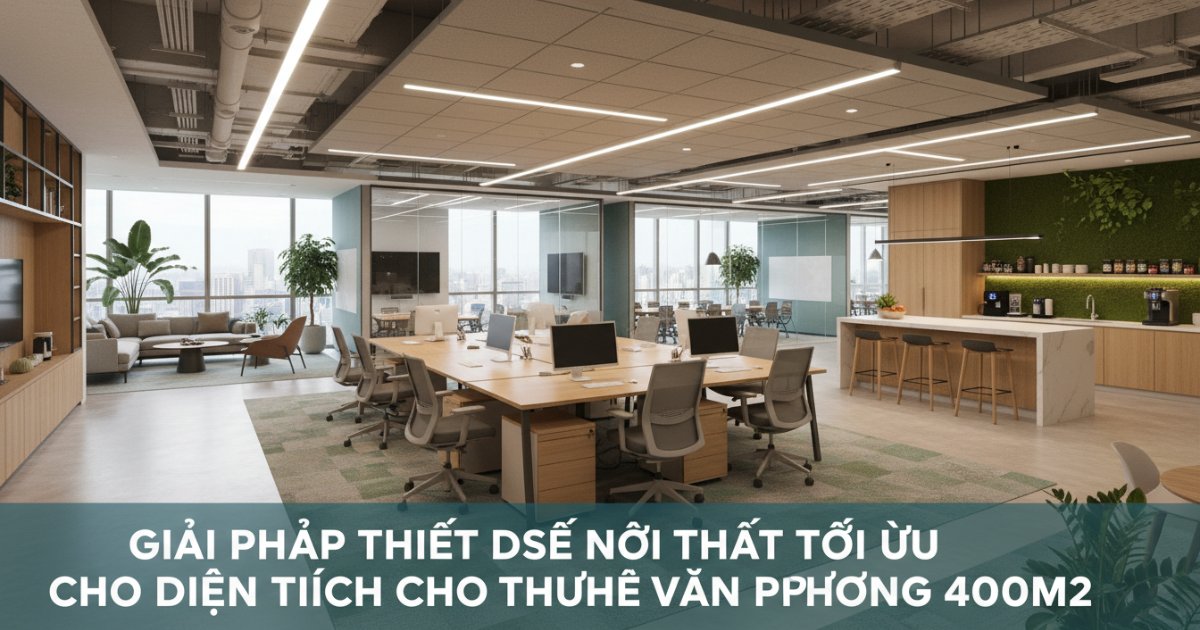Giải pháp thiết kế nội thất tối ưu cho diện tích cho thuê văn phòng 400m2