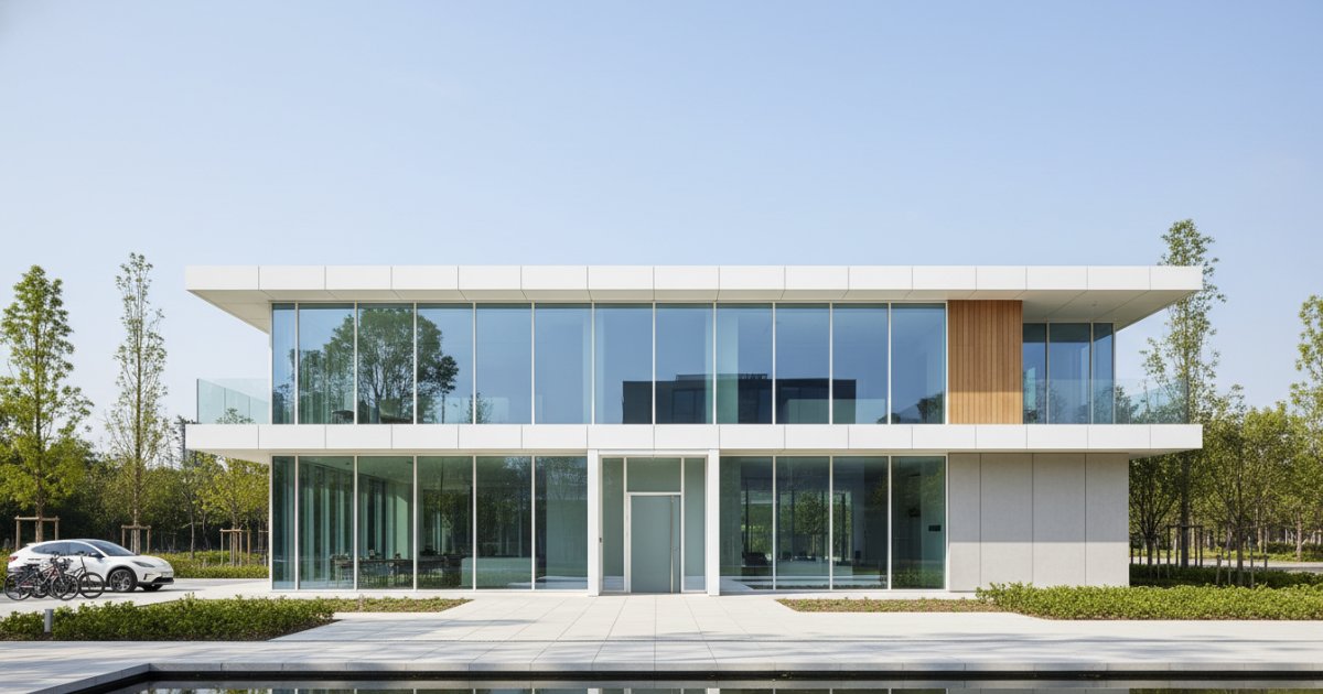 mẫu nhà văn phòng 2 tầng