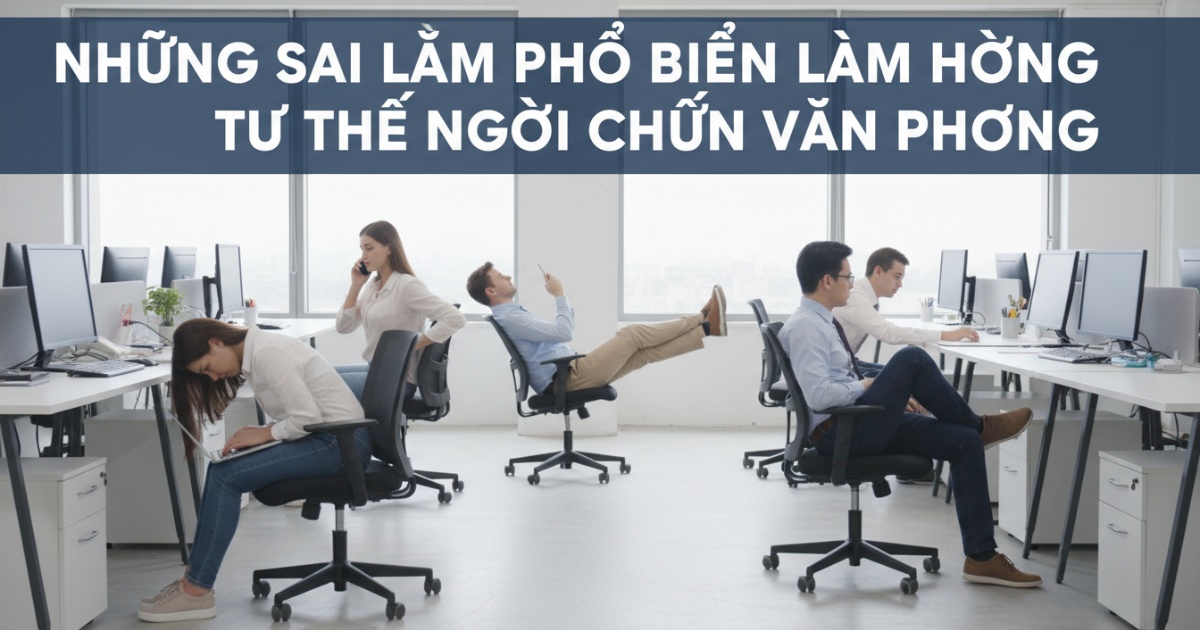 Những sai lầm phổ biến làm hỏng tư thế ngồi chuẩn văn phòng