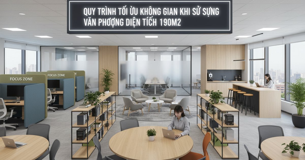 Quy trình tối ưu không gian khi sử dụng văn phòng diện tích 190m2