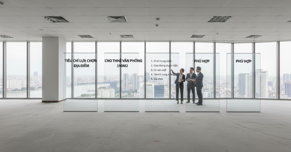 Tiêu chí lựa chọn địa điểm cho thuê văn phòng 190m2 phù hợp