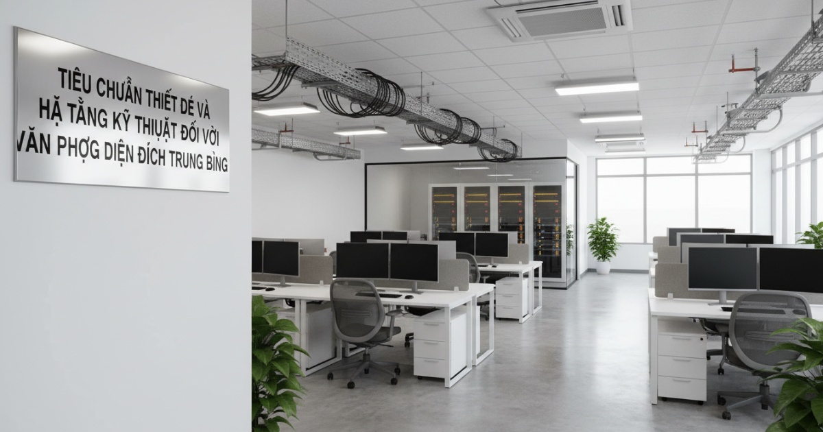 Tiêu chuẩn thiết kế và hạ tầng kỹ thuật đối với văn phòng diện tích trung bình