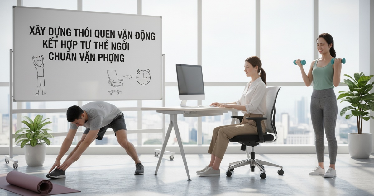 Xây dựng thói quen vận động kết hợp tư thế ngồi chuẩn văn phòng