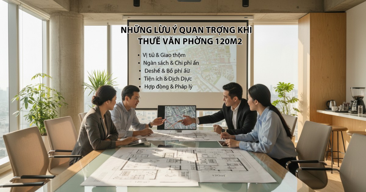 Những lưu ý quan trọng khi tìm kiếm nơi cho thuê văn phòng 120m2