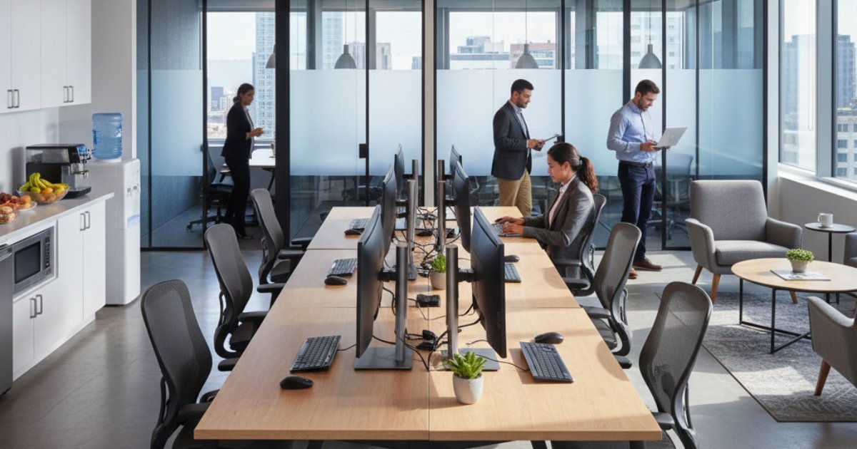 Tiện ích tiêu chuẩn trong một văn phòng chia sẻ chuyên nghiệp