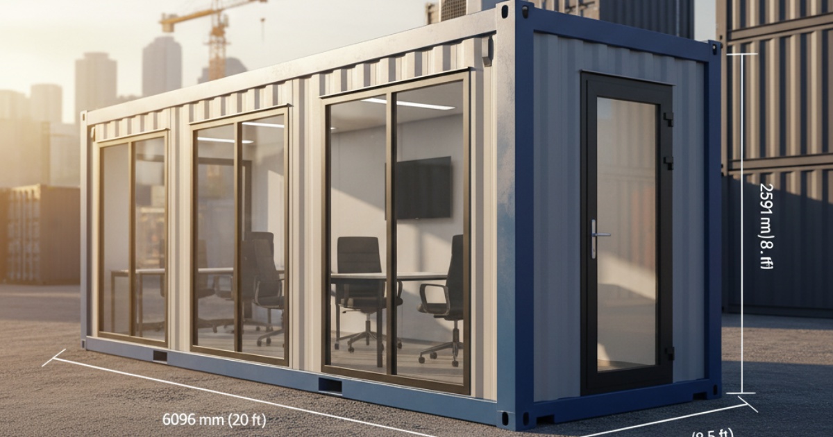 Đặc điểm cấu tạo và kích thước container văn phòng 20 feet