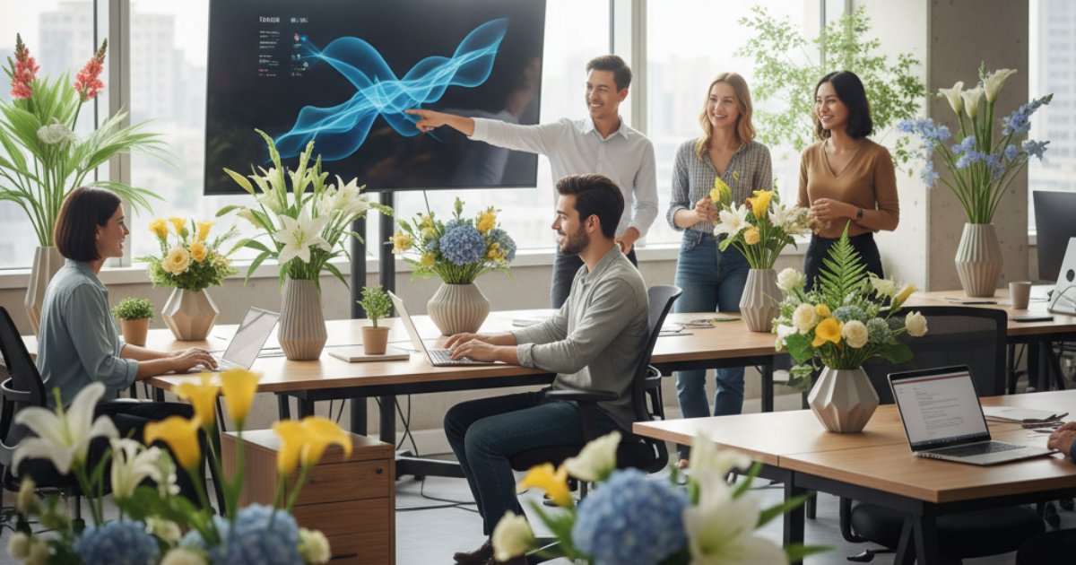 Lợi ích của việc sử dụng hoa trang trí văn phòng đối với doanh nghiệp