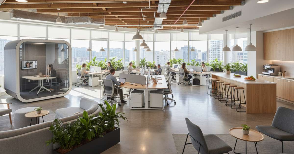 bố trí văn phòng theo không gian mở