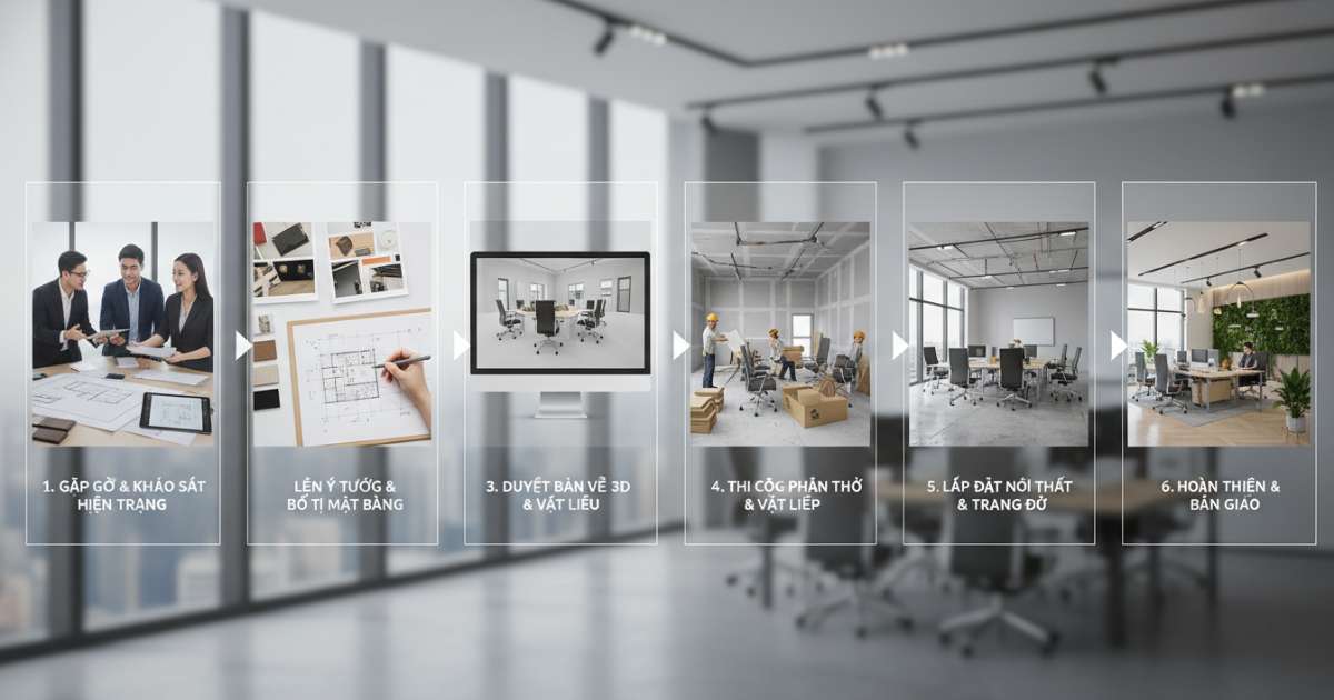 Các bước cơ bản trong quy trình thiết kế nội thất văn phòng