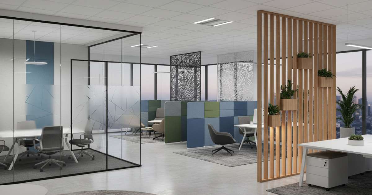 Các loại vách ngăn văn phòng phổ biến nhất hiện nay