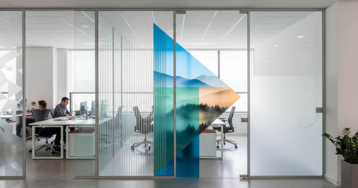 Các vật liệu phổ biến dùng để trang trí kính văn phòng hiện nay