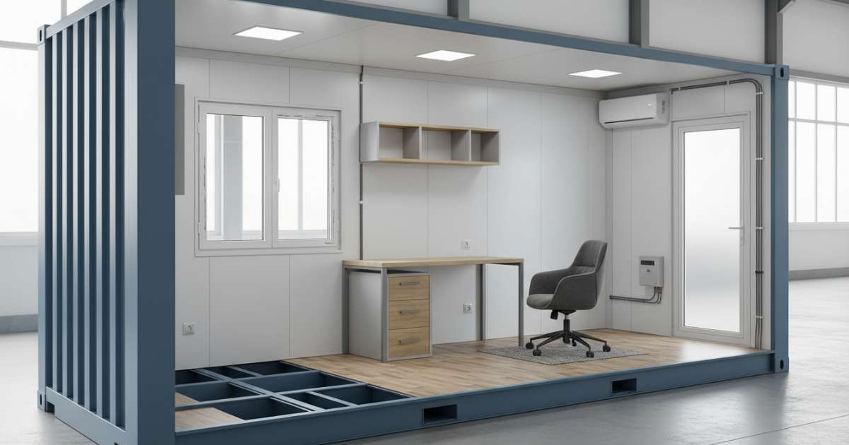 Cấu tạo chi tiết bên trong container văn phòng 10 feet