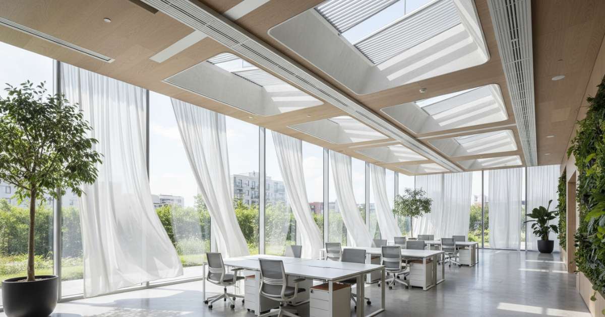 Nguyên lý thiết kế văn phòng tập trung vào ánh sáng và thông gió