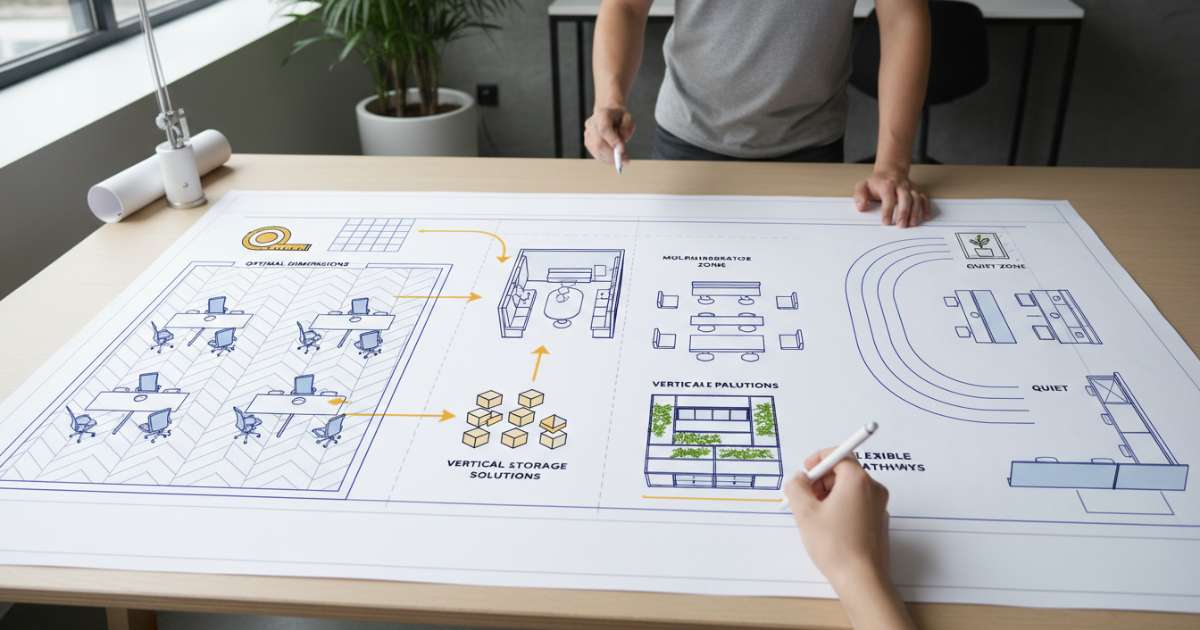 Những lưu ý khi thực hiện bản vẽ văn phòng làm việc tối ưu diện tích